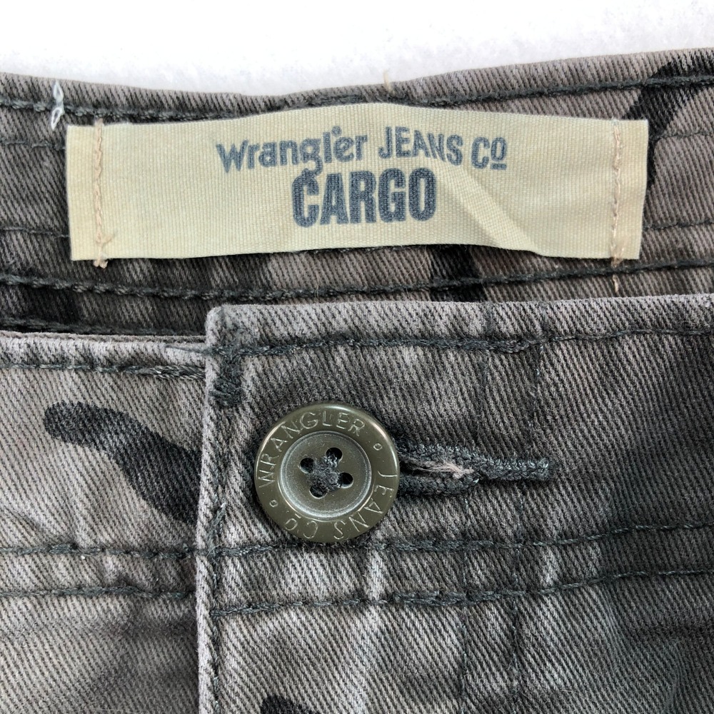 Wrangler Cargo Pants Camouflage Cotton Utility Outdoor Gray‎ Mens 36x34 Camo Y2K - Picture 7 of 10
